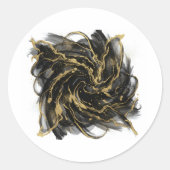 Luxury Gold and Black Abstract Marble  Ronde Sticker (Voorkant)
