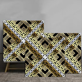 Luxury Gold and Silver Greek Geometric Pattern Tegeltje