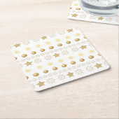 Luxury Gold and White Luxury Festive Kartonnen Onderzetters (Schuin)