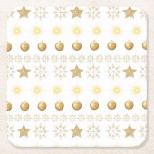 Luxury Gold and White Luxury Festive Kartonnen Onderzetters (Voorkant)