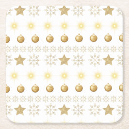 Luxury Gold and White Luxury Festive Kartonnen Onderzetters