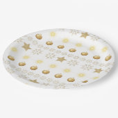 Luxury Gold and White Luxury Festive Papieren Bordje (Gekanteld)