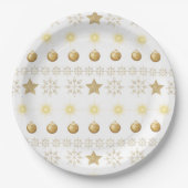 Luxury Gold and White Luxury Festive Papieren Bordje (Voorkant)