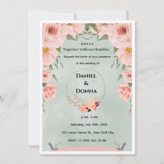 Luxury Gold Arch Wedding Invitation Kaart