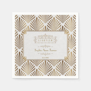 Luxury Gold Art Deco Great Gatsby 18e verjaardag Servet