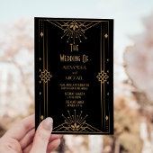 Luxury Gold Art Deco Great Wedding 1920 Kaart