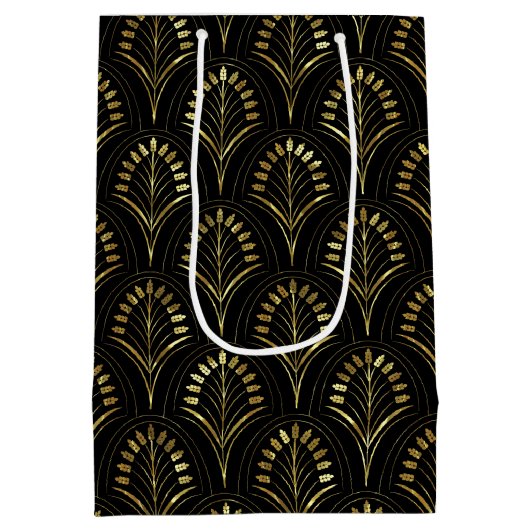 Luxury Gold Art Deco Medium Cadeauzakje (Achterkant)