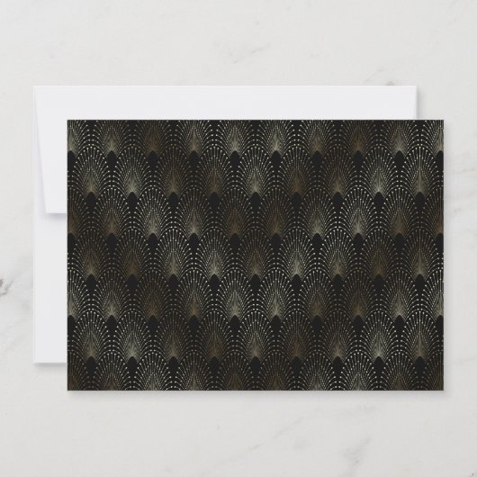 Luxury Gold Art Deco Peacocks bespaart de datum Save The Date (Achterkant)