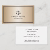 Luxury Gold Attorney Justice Scale Professional Visitekaartje (Voorkant / Achterkant)