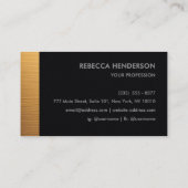 Luxury Gold Bar & Black Leather Monogram Visitekaartje (Achterkant)