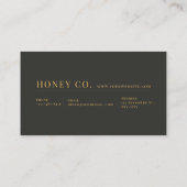 Luxury Gold Bee Hexagon Floral Midnight Black Visitekaartje (Achterkant)