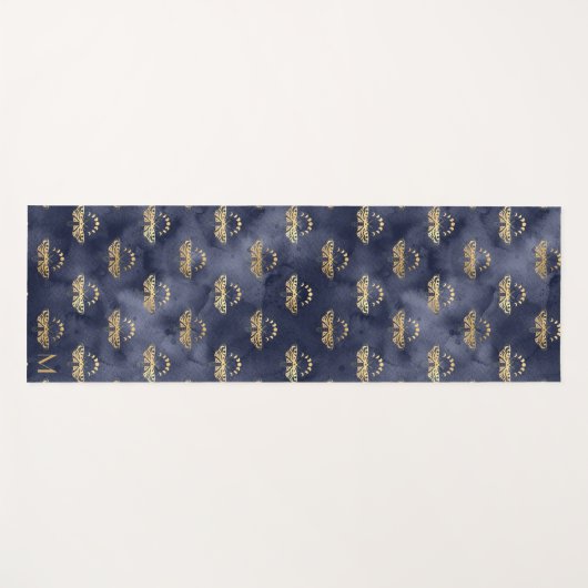 Luxury Gold Bee Navy Night Celestial viering Yogamat (Voorkant (horizontaal))
