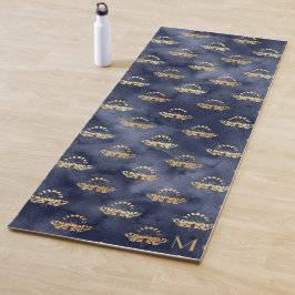 Luxury Gold Bee Navy Night Celestial viering Yogamat