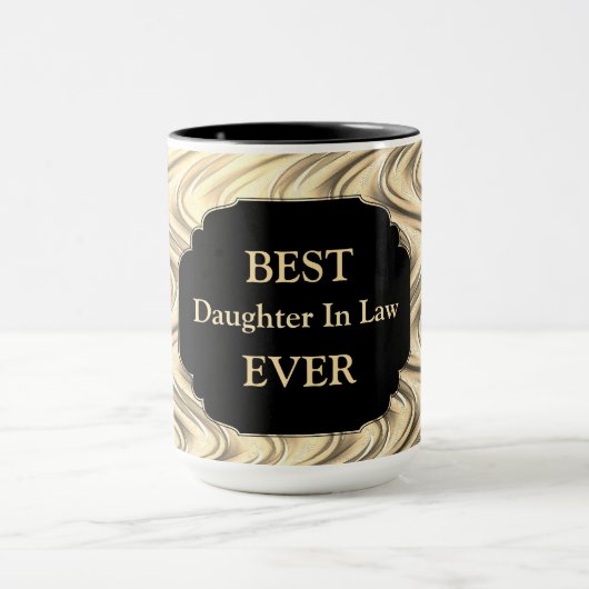 Luxury Gold "Best Daughter In Law Ever"-design Mok (Midden)