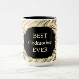 Luxury Gold "Best Godmoeder Ever"-design Mok