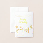 Luxury Gold Birthday Card Folie Kaarten (Met envelop)