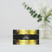 Luxury Gold Black Borders Joodse Logo Foto Visitekaartje (Staand voorkant)