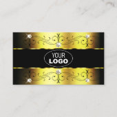 Luxury Gold Black Borders Joodse Logo Foto Visitekaartje (Voorkant)