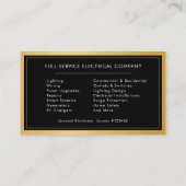 Luxury Gold Black Electrical Services Visitekaartje (Achterkant)