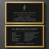 Luxury Gold Black Electrical Services Visitekaartje