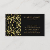 Luxury Gold Black Elegant Folie Baroque Border Visitekaartje (Achterkant)