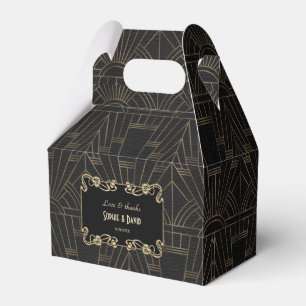 Luxury Gold Black Flourish Art Deco Wedding Bedankdoosjes