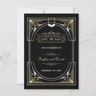 Luxury Gold Black - Geweldig 20-jarig huwelijk Save The Date