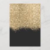 Luxury Gold Black Glitter Confetti Weddenschap - G Informatiekaartje (Achterkant)