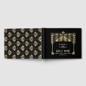 Luxury Gold Black Great Gatsby Roaring 20s bruilof Gastenboek (Volledig)