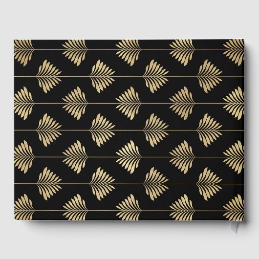 Luxury Gold Black Great Gatsby Roaring 20s bruilof Gastenboek (Achterkant)