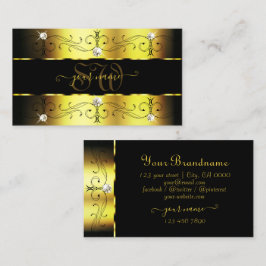 Luxury Gold Black  grenzen juwelen monogram Visitekaartje