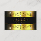 Luxury Gold Black  grenzen juwelen monogram Visitekaartje (Voorkant)