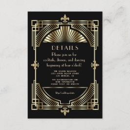 Luxury Gold Black - Grote Gatsby Weddenschappen Informatiekaartje