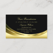 Luxury Gold Black met Logo en mousserende diamant Visitekaartje (Achterkant)