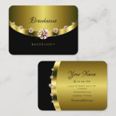 Luxury Gold Black Sparging Diamonds Professional Visitekaartje (Voorkant / Achterkant)