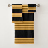 Luxury Gold Black Stripes Bad Handdoek (Insitu)