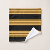 Luxury Gold Black Stripes Bad Handdoek (Wasdoekje)