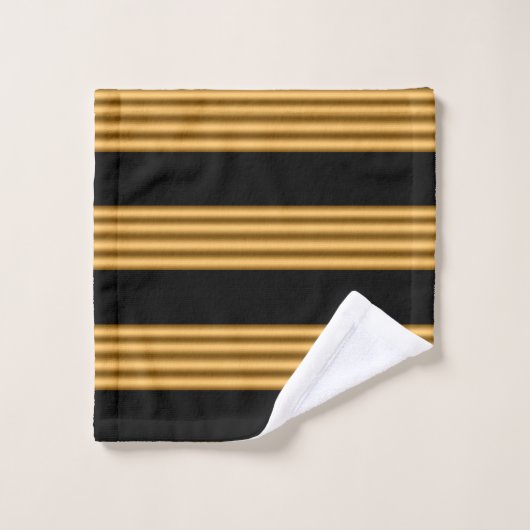 Luxury Gold Black Stripes Bad Handdoek (Wasdoekje)