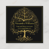 Luxury Gold Black Tree (speciaal aangepast) Vierkante Visitekaartje (Voorkant)