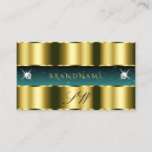 Luxury Gold Blauwgroen Black Sparging Diamonds Mon Visitekaartje (Voorkant)