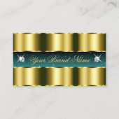 Luxury Gold Blauwgroen zwarte mousserende diamante Visitekaartje (Voorkant)
