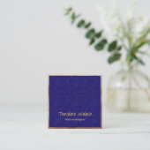 Luxury Gold Blue Floral Professional Vierkante Visitekaartje (Staand voorkant)