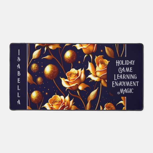 Luxury Gold Boho Roos Modern Collectie Bureaumat (Voorkant)