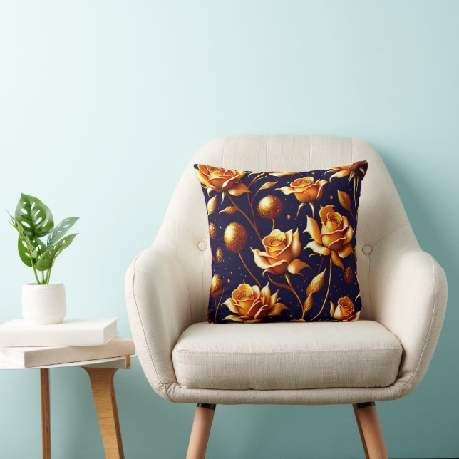 Luxury Gold Boho Roos Modern Collectie Kussen (Stoel)