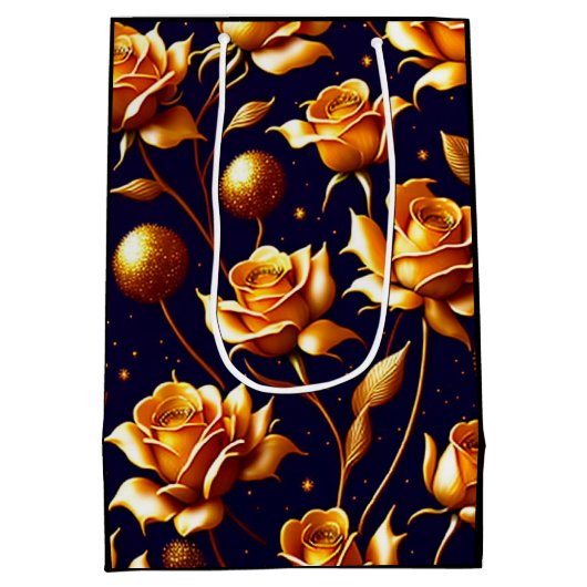 Luxury Gold Boho Roos Modern Collectie Medium Cadeauzakje (Achterkant)