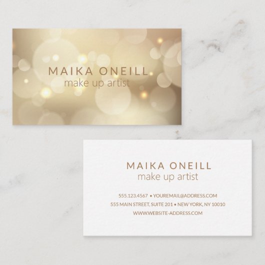 Luxury Gold Bokeh glitter professional Visitekaartje (Voorkant / Achterkant)