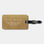 Luxury Gold Bokeh Glow Faux Glitz met naam Bagagelabel (Achterkant horizontaal)