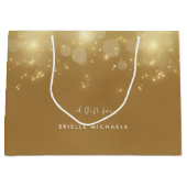 Luxury Gold Bokeh Sparkle Elegant Glow met naam Large Cadeautasje (Voorkant)