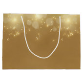 Luxury Gold Bokeh Sparkle Elegant Glow met naam Large Cadeautasje (Achterkant)