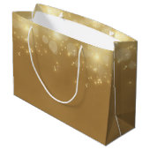 Luxury Gold Bokeh Sparkle Elegant Glow met naam Large Cadeautasje (Achterkant Gekanteld)